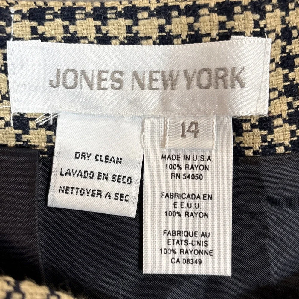 Jones New York Plaid High Waisted Pencil Skirt Lined 100% Rayon Women 14 Y2K NWT